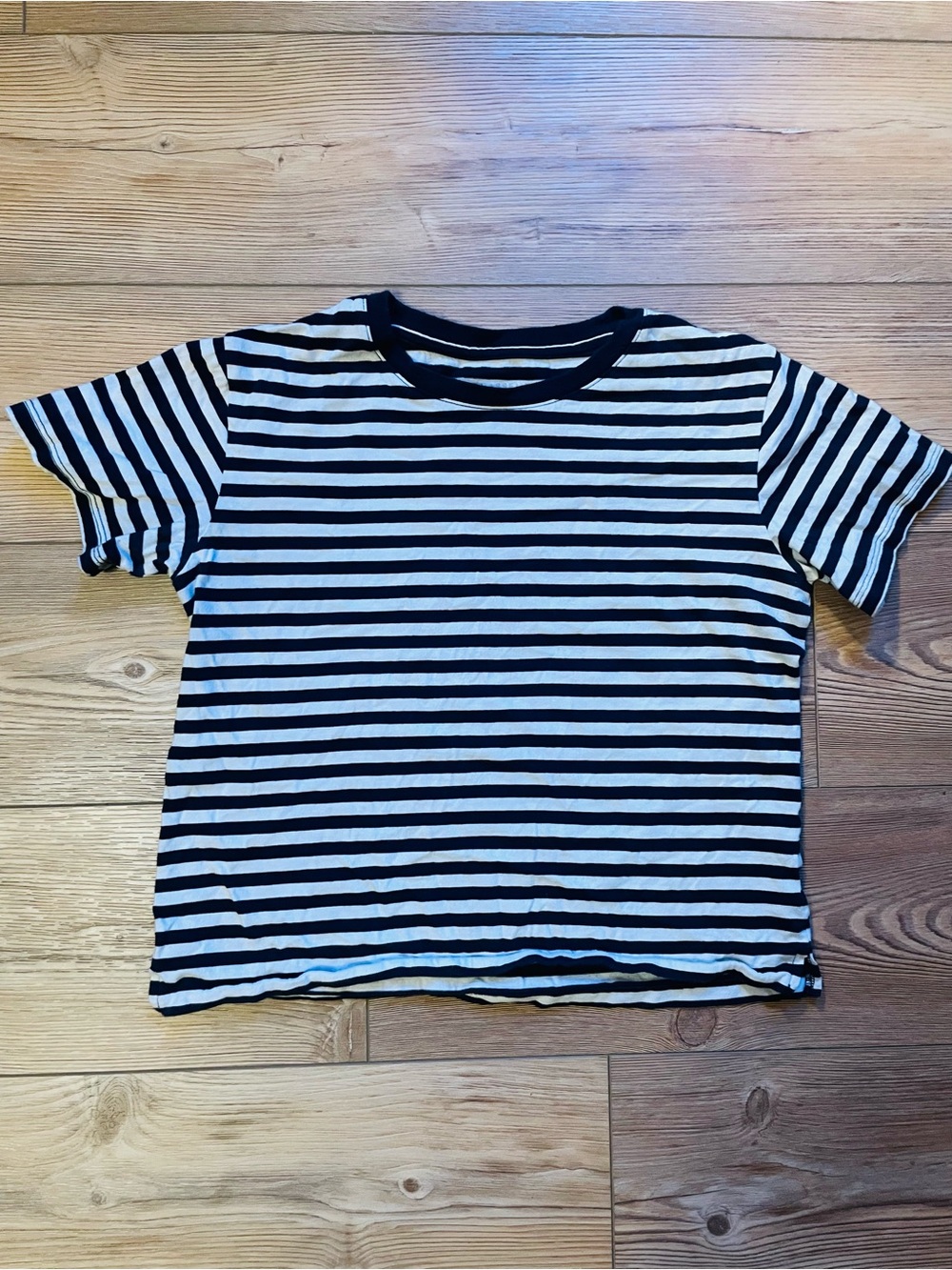 Free Assembly Striped Short Sleeve Crew Tee - Black & White